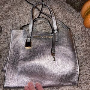 Marc Jacobs Metallic Silver Leather Mini Tote